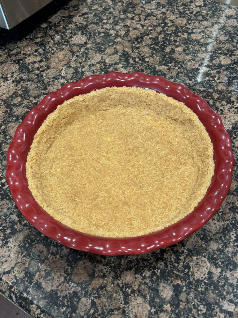 graham cracker pie crust in pie plate