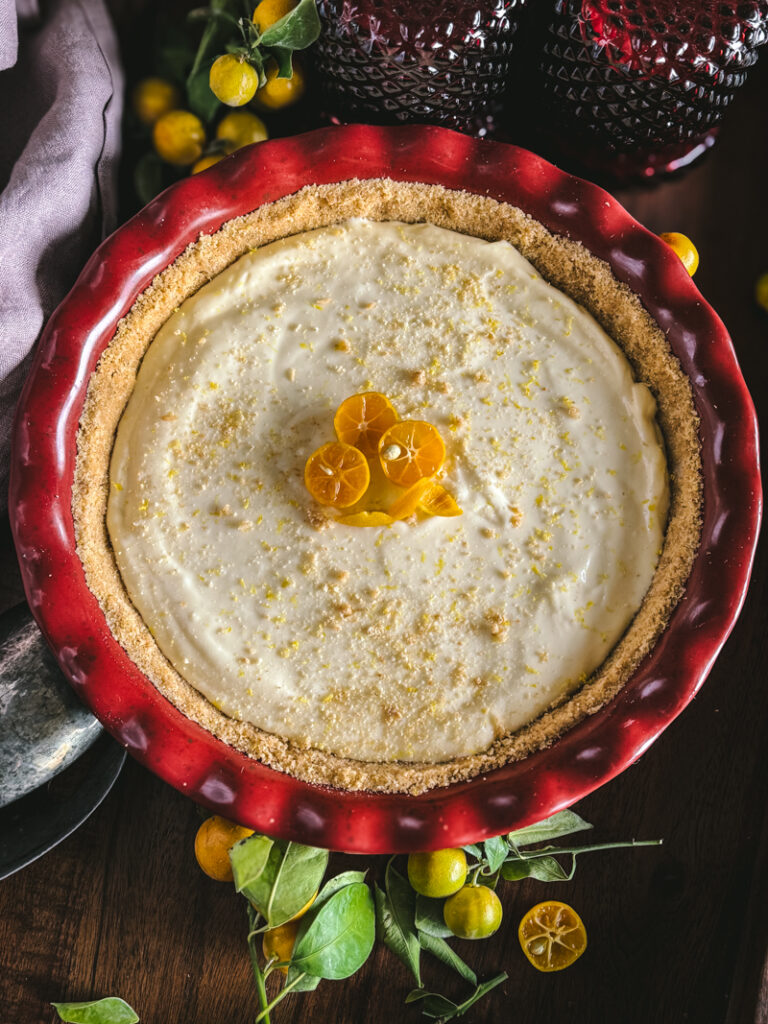 Calamansi pie with graham cracker crut