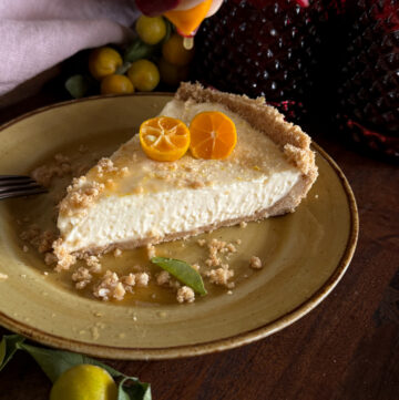 Slice of calamansi pie