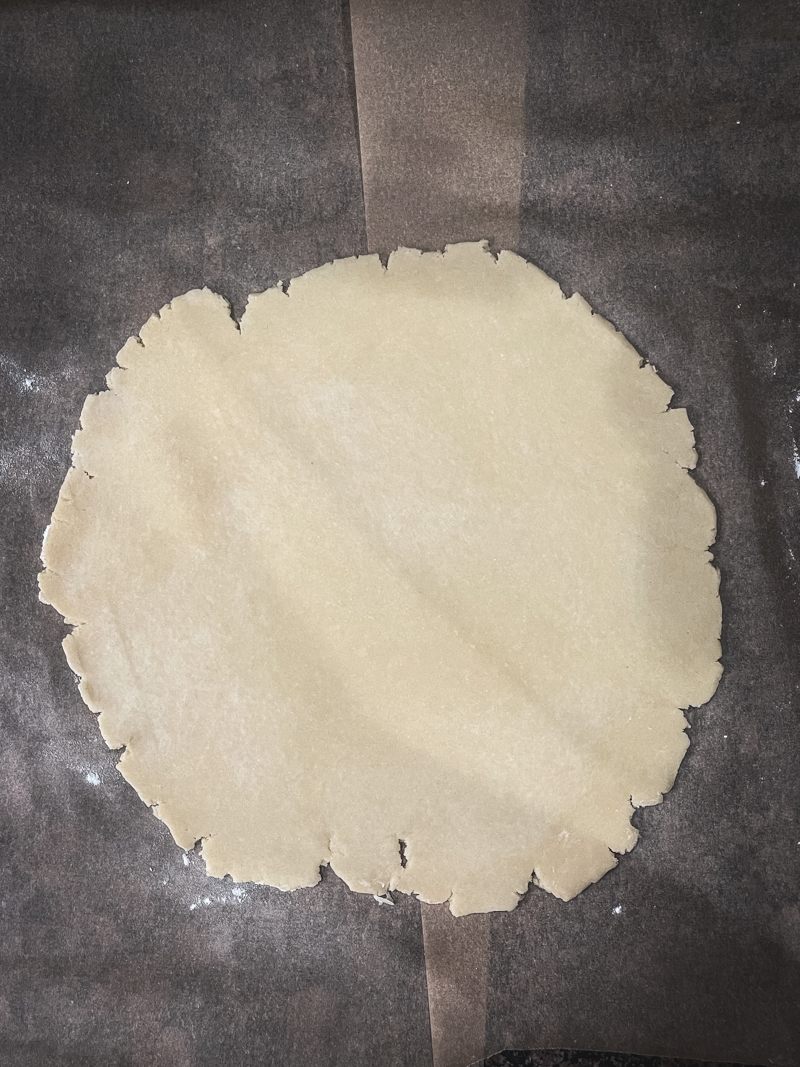 rolled out pie dough