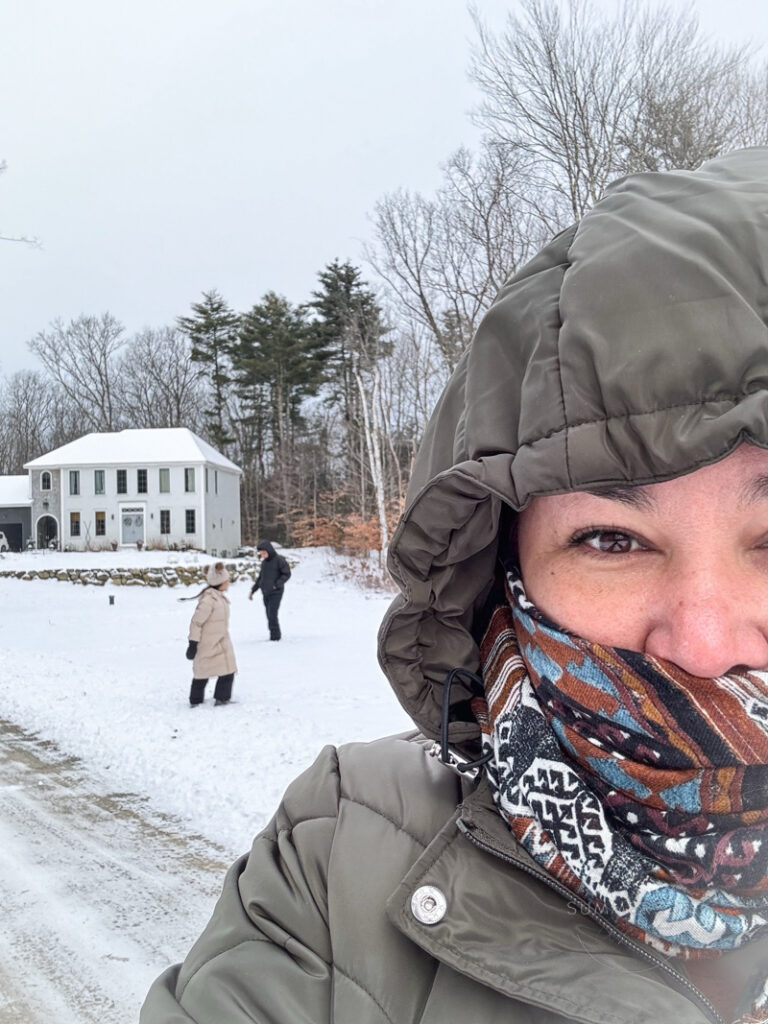 family in the snow