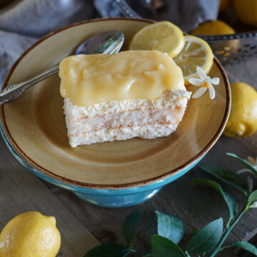 Lemon Tiramisu on a plate