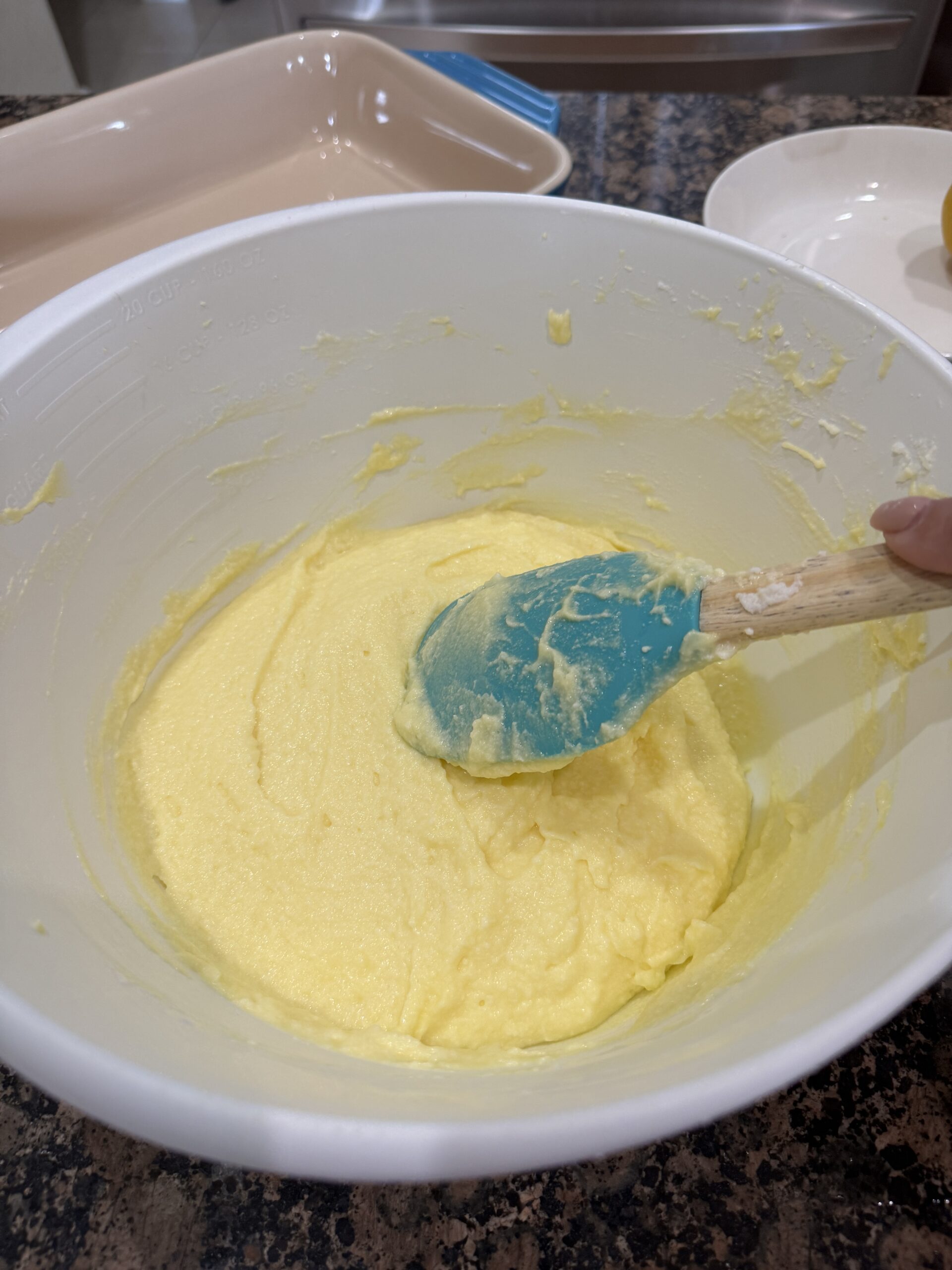 Mascarpone cream in a bowl