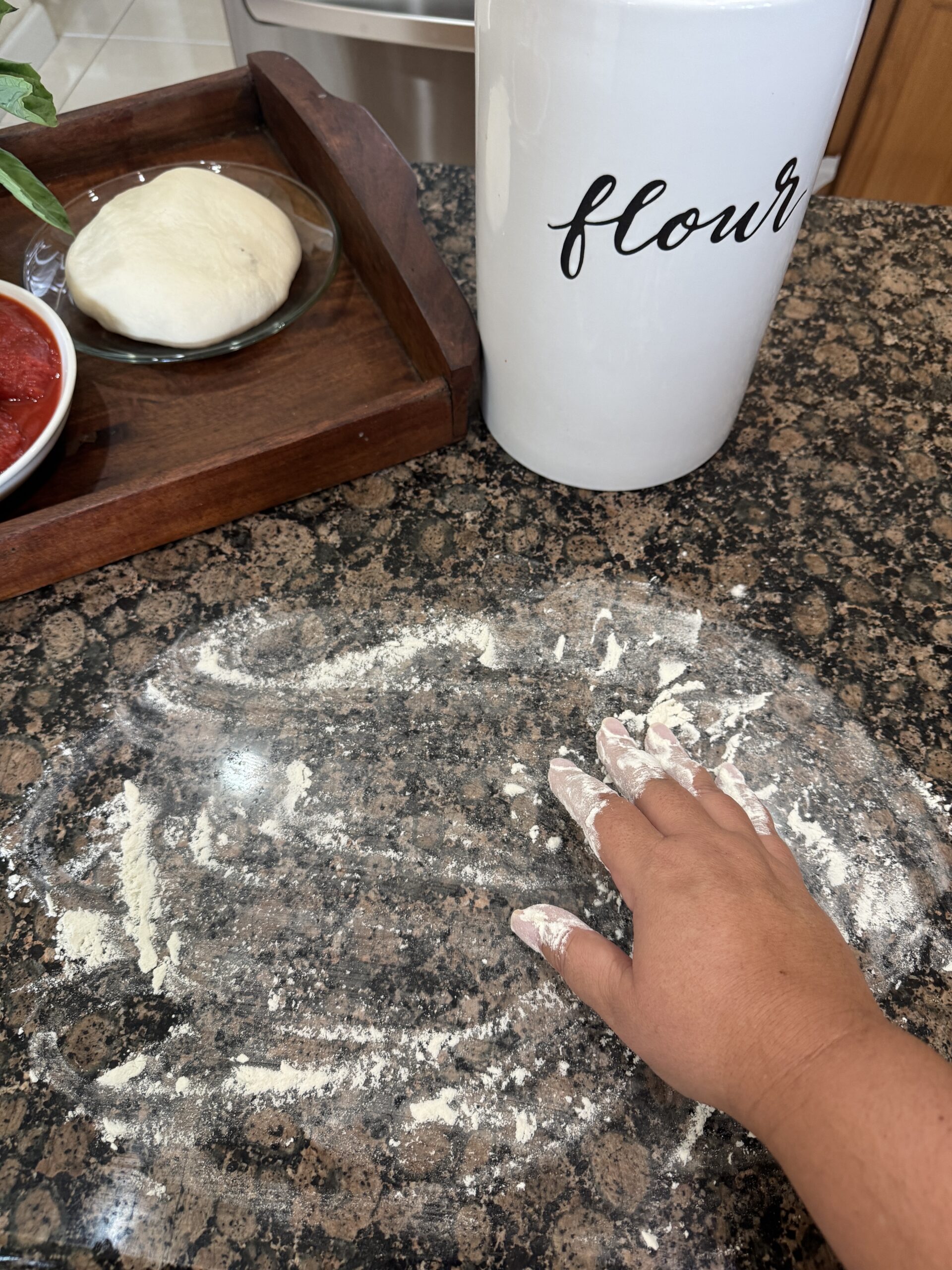 Flour on counter top