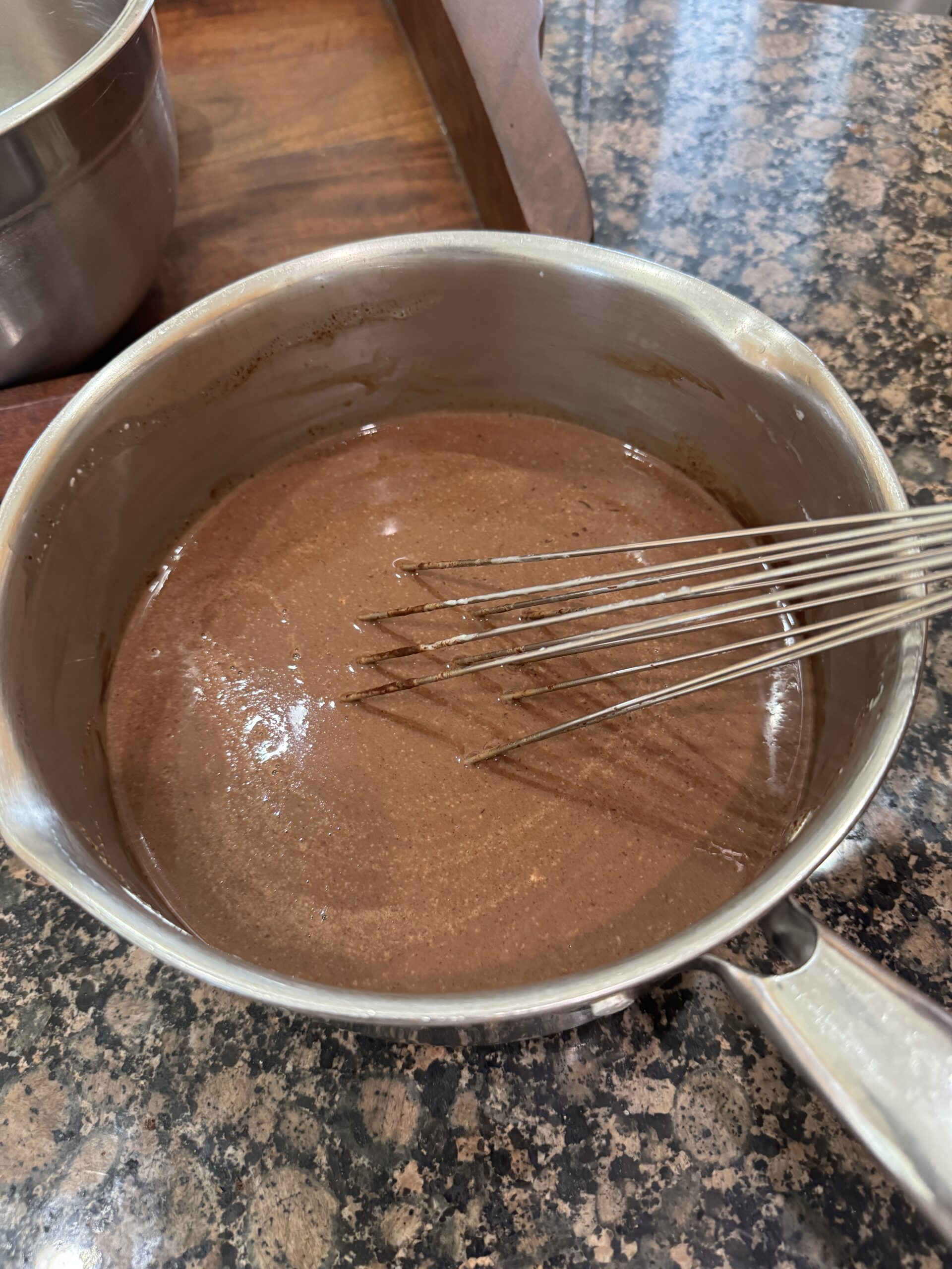 chocolate panna cotta mixture