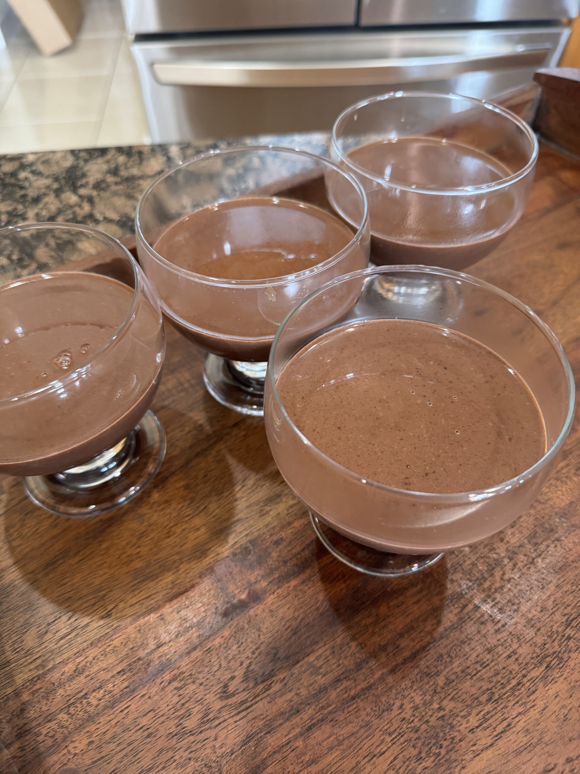 finished chocolate panna cotta