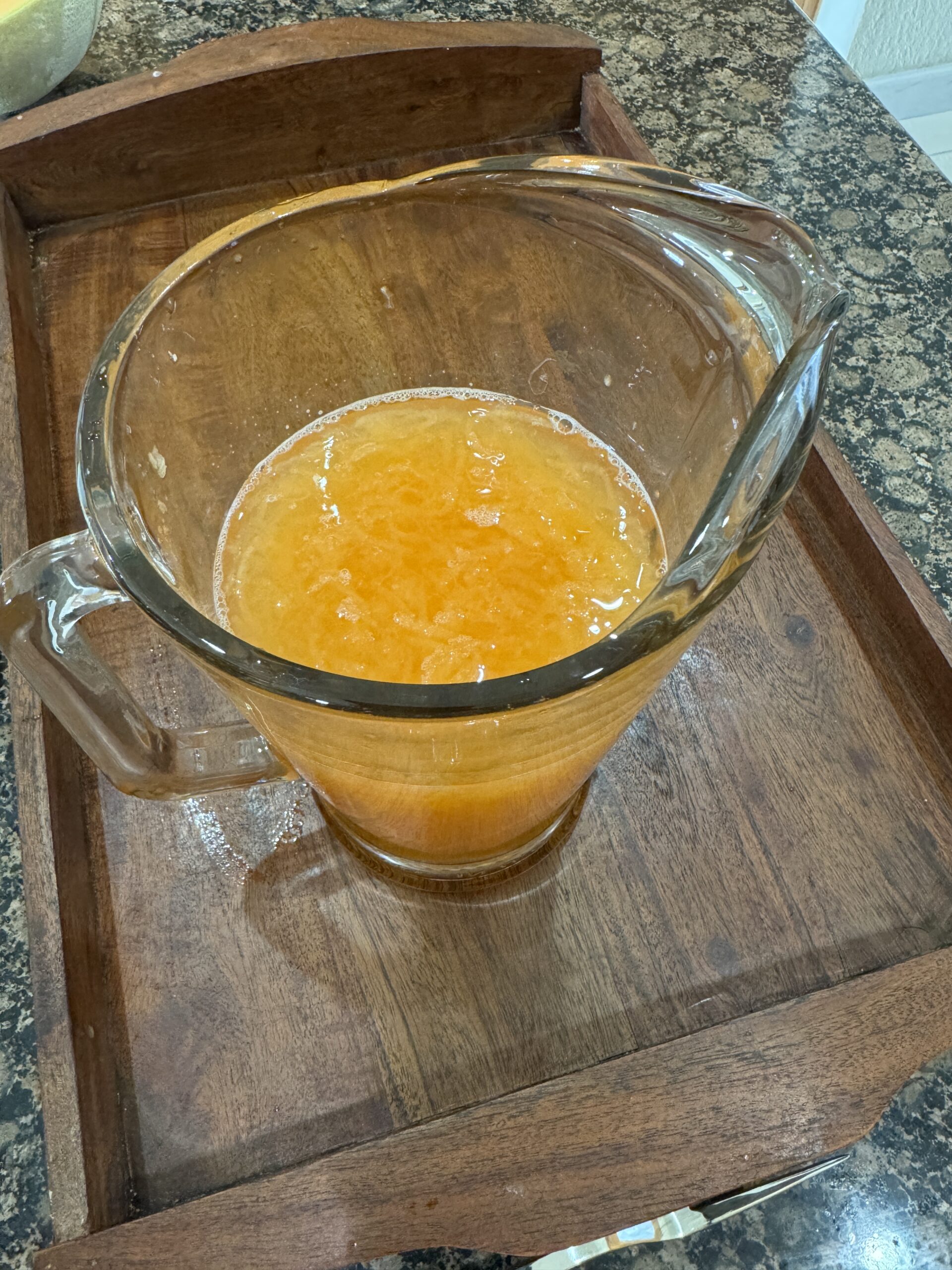 A pitcher of Filipino Cantaloupe juice.